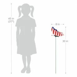 Exhart WindyWings in Butterfly, Hummingbird Whirligig and Eagle 2.46 ft. Patriotic USA Plastic Garden Stakes 3-Pack -Cheap Good Directions Store exhart decorative garden stakes 50231 rs 4f 1000