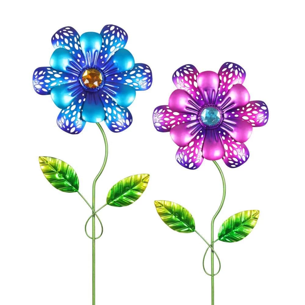 Exhart Pansy Flower with Jewel Center 1.31 ft. Multi-Color Metal Plant Stakes (2-Pack) 3 Exhart Pansy Flower with Jewel Center 1.31 ft. Multi-Color Metal Plant Stakes (2-Pack)