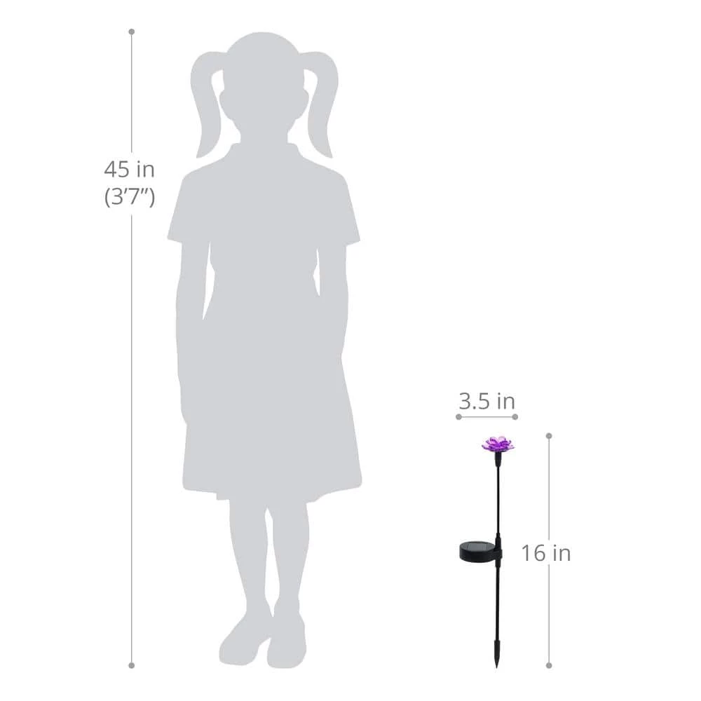 Exhart Solar Mini Flower 1.3 ft. Multicolor Plastic Garden Stakes 4-Pack 7 Exhart Solar Mini Flower 1.3 ft. Multicolor Plastic Garden Stakes 4-Pack - Image 5