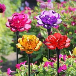 Exhart Solar Mini Flower 1.3 ft. Multicolor Plastic Garden Stakes 4-Pack 13 Exhart Solar Mini Flower 1.3 ft. Multicolor Plastic Garden Stakes 4-Pack -Cheap Good Directions Store exhart decorative garden stakes 54119 rs c3 1000
