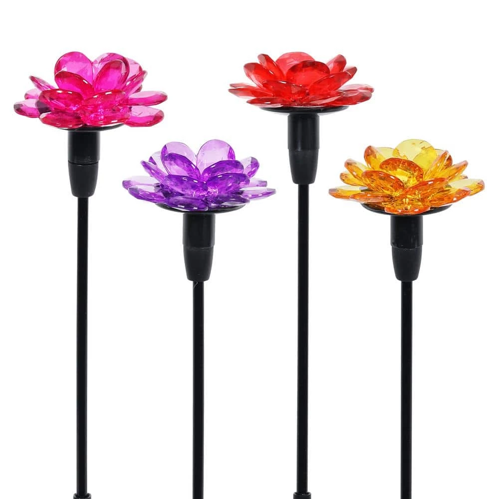 Exhart Solar Mini Flower 1.3 ft. Multicolor Plastic Garden Stakes 4-Pack 9 Exhart Solar Mini Flower 1.3 ft. Multicolor Plastic Garden Stakes 4-Pack - Image 7