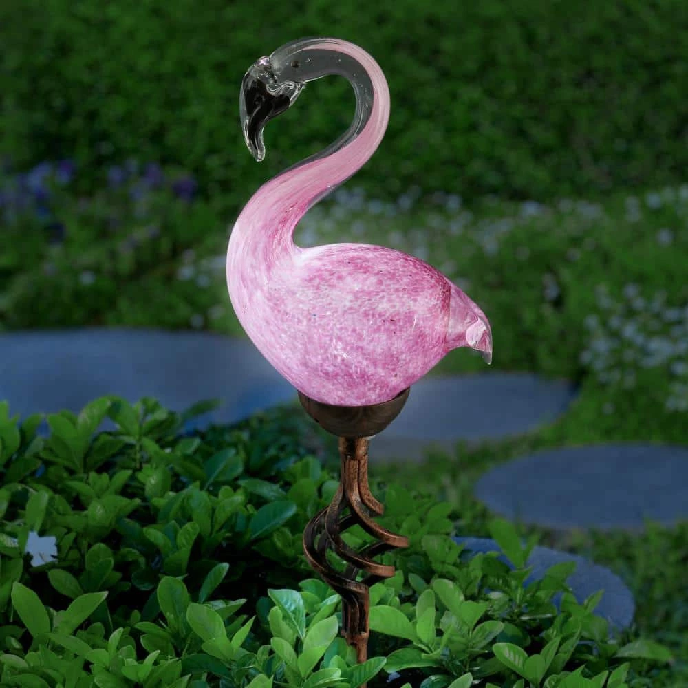 Exhart Solar Flamingo 2.75 ft. Pink Metal Garden Stake 11 Exhart Solar Flamingo 2.75 ft. Pink Metal Garden Stake - Image 9
