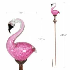 Exhart Solar Flamingo 2.75 ft. Pink Metal Garden Stake 16 Exhart Solar Flamingo 2.75 ft. Pink Metal Garden Stake -Cheap Good Directions Store exhart decorative garden stakes 54808 rs 44 1000