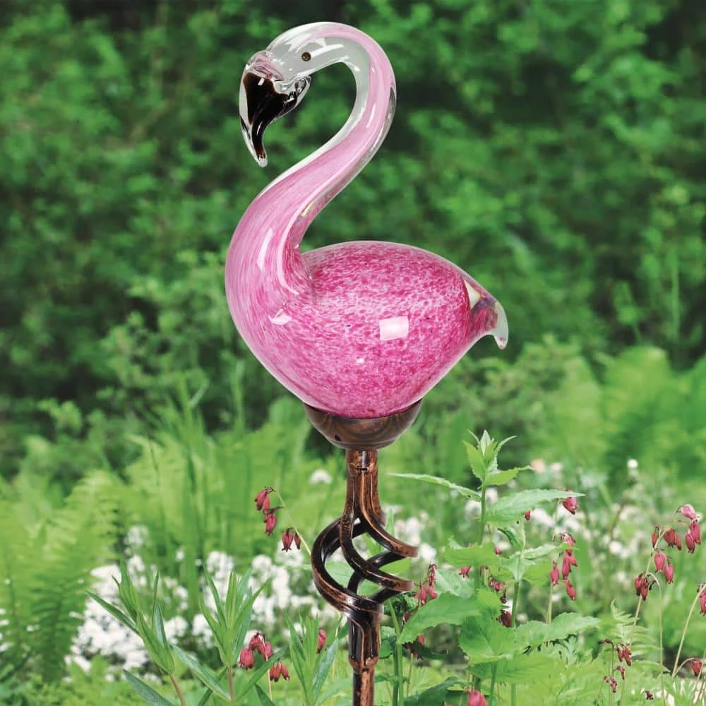 Exhart Solar Flamingo 2.75 ft. Pink Metal Garden Stake 5 Exhart Solar Flamingo 2.75 ft. Pink Metal Garden Stake - Image 3