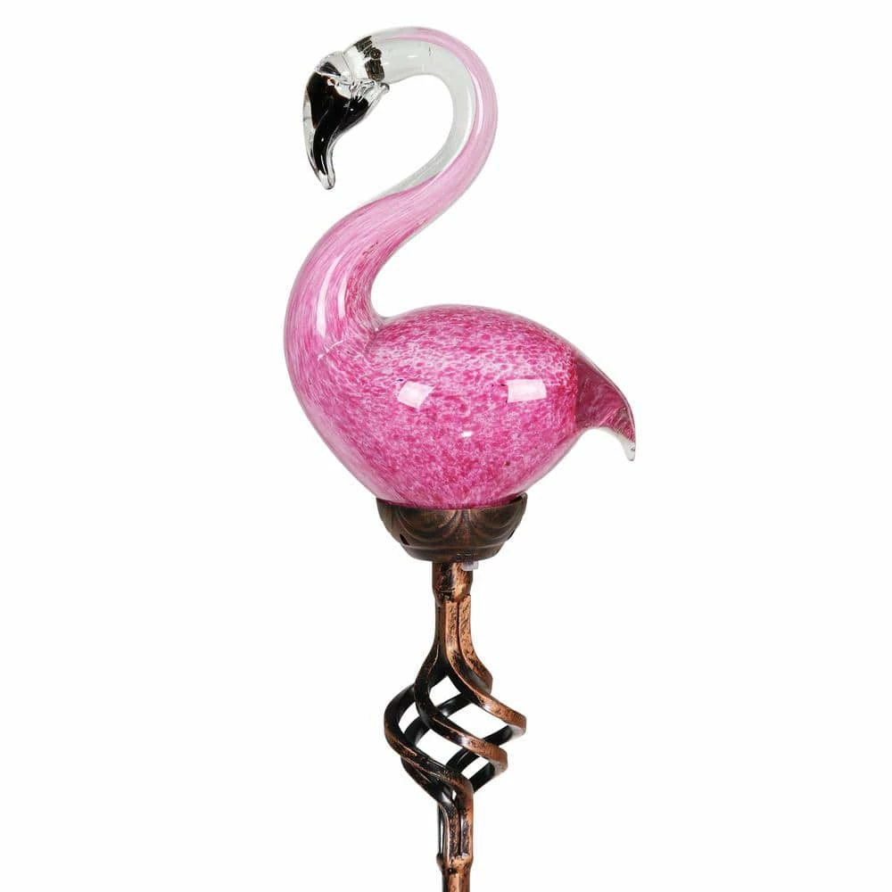 Exhart Solar Flamingo 2.75 ft. Pink Metal Garden Stake 4 Exhart Solar Flamingo 2.75 ft. Pink Metal Garden Stake - Image 2