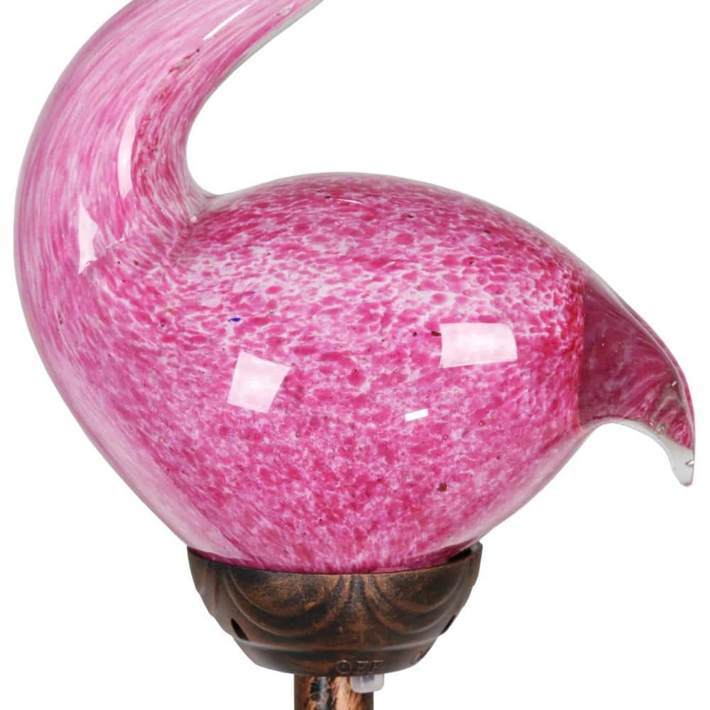 Exhart Solar Flamingo 2.75 ft. Pink Metal Garden Stake 9 Exhart Solar Flamingo 2.75 ft. Pink Metal Garden Stake - Image 7