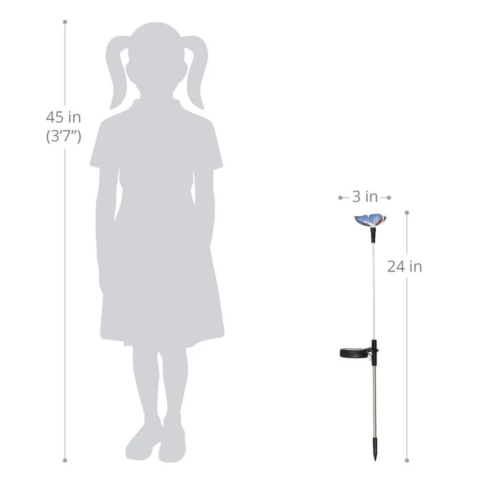 Exhart 2.02 ft. Solar Fiber Optic Butterfly Assortment with Color Changing LEDs Multi-Color Plastic Plant Stakes (3-Pack) 8 Exhart 2.02 ft. Solar Fiber Optic Butterfly Assortment with Color Changing LEDs Multi-Color Plastic Plant Stakes (3-Pack) - Image 6