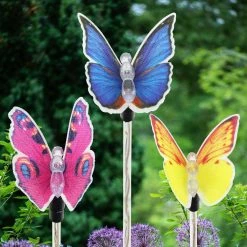 Exhart 2.02 ft. Solar Fiber Optic Butterfly Assortment with Color Changing LEDs Multi-Color Plastic Plant Stakes (3-Pack) 15 Exhart 2.02 ft. Solar Fiber Optic Butterfly Assortment with Color Changing LEDs Multi-Color Plastic Plant Stakes (3-Pack) -Cheap Good Directions Store exhart decorative garden stakes 55148 rs c3 1000