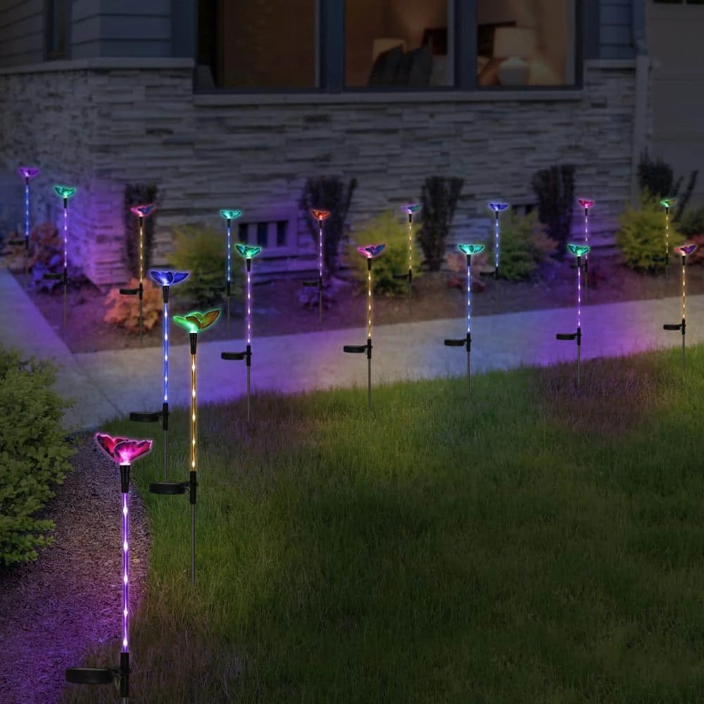 Exhart 2.02 ft. Solar Fiber Optic Butterfly Assortment with Color Changing LEDs Multi-Color Plastic Plant Stakes (3-Pack) 10 Exhart 2.02 ft. Solar Fiber Optic Butterfly Assortment with Color Changing LEDs Multi-Color Plastic Plant Stakes (3-Pack) - Image 8