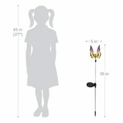 Exhart 2.5 ft. Solar Fiber Optic Butterfly with LED Multi-Color Plastic Garden Stakes (3-Pack) -Cheap Good Directions Store exhart decorative garden stakes 55167 rs 1f 1000