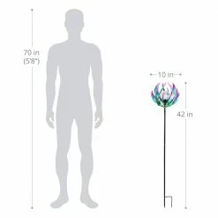 Exhart Solar Spinning Flower with LED Crackle Ball 3.48 ft. Blue Metal Garden Stake 15 Exhart Solar Spinning Flower with LED Crackle Ball 3.48 ft. Blue Metal Garden Stake -Cheap Good Directions Store exhart decorative garden stakes 71582 rs 1f 1000