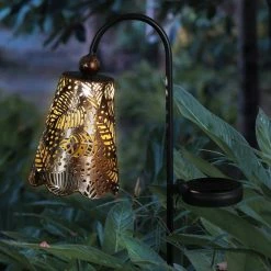 Exhart 2.95 ft. Bronze Metal Garden Stake Solar Filigree Shade with Leaf Pattern 13 Exhart 2.95 ft. Bronze Metal Garden Stake Solar Filigree Shade with Leaf Pattern -Cheap Good Directions Store exhart decorative garden stakes 72732 rs 31 1000