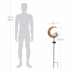 Exhart Solar Filigree Moon Stake with Crackle Ball Center 3.21 ft. Bronze Metal Garden Stake 13 Exhart Solar Filigree Moon Stake with Crackle Ball Center 3.21 ft. Bronze Metal Garden Stake -Cheap Good Directions Store exhart decorative garden stakes 72765 rs 1f 1000