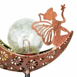 Exhart Solar Filigree Moon Stake with Crackle Ball Center 3.21 ft. Bronze Metal Garden Stake 12 Exhart Solar Filigree Moon Stake with Crackle Ball Center 3.21 ft. Bronze Metal Garden Stake -Cheap Good Directions Store exhart decorative garden stakes 72765 rs 4f 1000