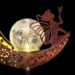 Exhart Solar Filigree Moon Stake with Crackle Ball Center 3.21 ft. Bronze Metal Garden Stake 15 Exhart Solar Filigree Moon Stake with Crackle Ball Center 3.21 ft. Bronze Metal Garden Stake -Cheap Good Directions Store exhart decorative garden stakes 72765 rs fa 1000