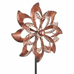 Exhart 6.42 ft. Double Pinwheel Kinetic Tall Spinner Bronze Metal Garden Stake 13 Exhart 6.42 ft. Double Pinwheel Kinetic Tall Spinner Bronze Metal Garden Stake -Cheap Good Directions Store exhart decorative garden stakes 73252 rs 44 1000