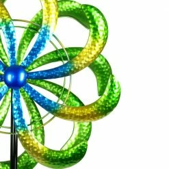 Exhart 5.77 ft. Colorful Double Kinetic Pinwheel Garden Spinner Green Metal Garden Stake 11 Exhart 5.77 ft. Colorful Double Kinetic Pinwheel Garden Spinner Green Metal Garden Stake -Cheap Good Directions Store exhart decorative garden stakes 73377 rs 4f 1000
