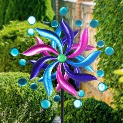 Exhart 7.0 ft. Kinetic Windmill Spinner Multi-Color Metal Garden Stake 9 Exhart 7.0 ft. Kinetic Windmill Spinner Multi-Color Metal Garden Stake -Cheap Good Directions Store exhart decorative garden stakes 73644 rs 31 1000
