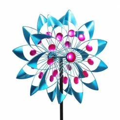 Exhart 5.77 ft. Double Kinetic Garden Spinner Multi-Color Metal Garden Stake 12 Exhart 5.77 ft. Double Kinetic Garden Spinner Multi-Color Metal Garden Stake -Cheap Good Directions Store exhart decorative garden stakes 73647 rs 1f 1000