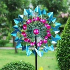 Exhart 5.77 ft. Double Kinetic Garden Spinner Multi-Color Metal Garden Stake 15 Exhart 5.77 ft. Double Kinetic Garden Spinner Multi-Color Metal Garden Stake -Cheap Good Directions Store exhart decorative garden stakes 73647 rs 31 1000