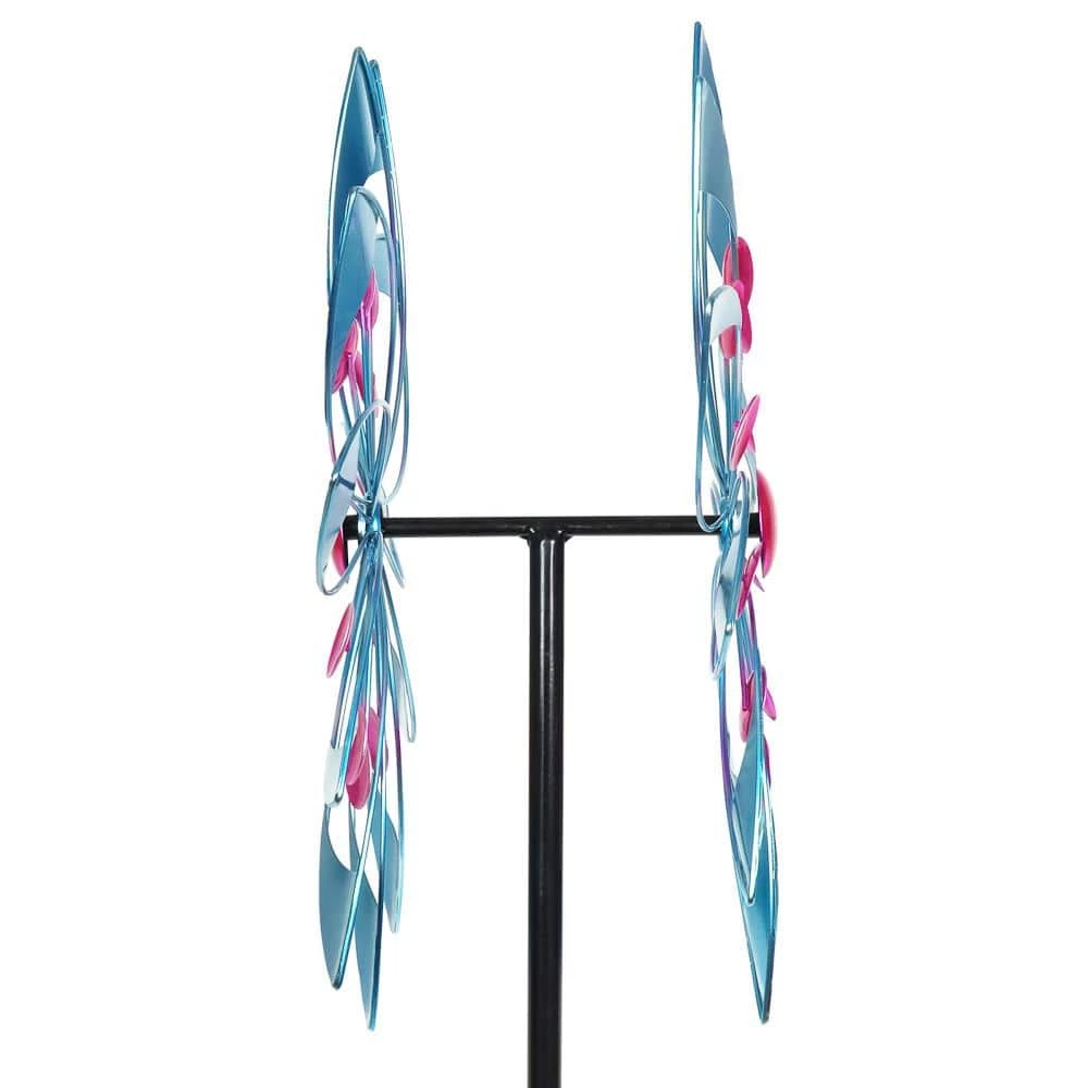 Exhart 5.77 ft. Double Kinetic Garden Spinner Multi-Color Metal Garden Stake 7 Exhart 5.77 ft. Double Kinetic Garden Spinner Multi-Color Metal Garden Stake - Image 5