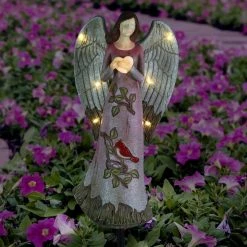 Exhart Solar Hand Painted Angel with Heart and Cardinal 1.53 ft. Multi-Color Resin Garden Stake 19 Exhart Solar Hand Painted Angel with Heart and Cardinal 1.53 ft. Multi-Color Resin Garden Stake -Cheap Good Directions Store exhart decorative garden stakes 74181 rs 31 1000