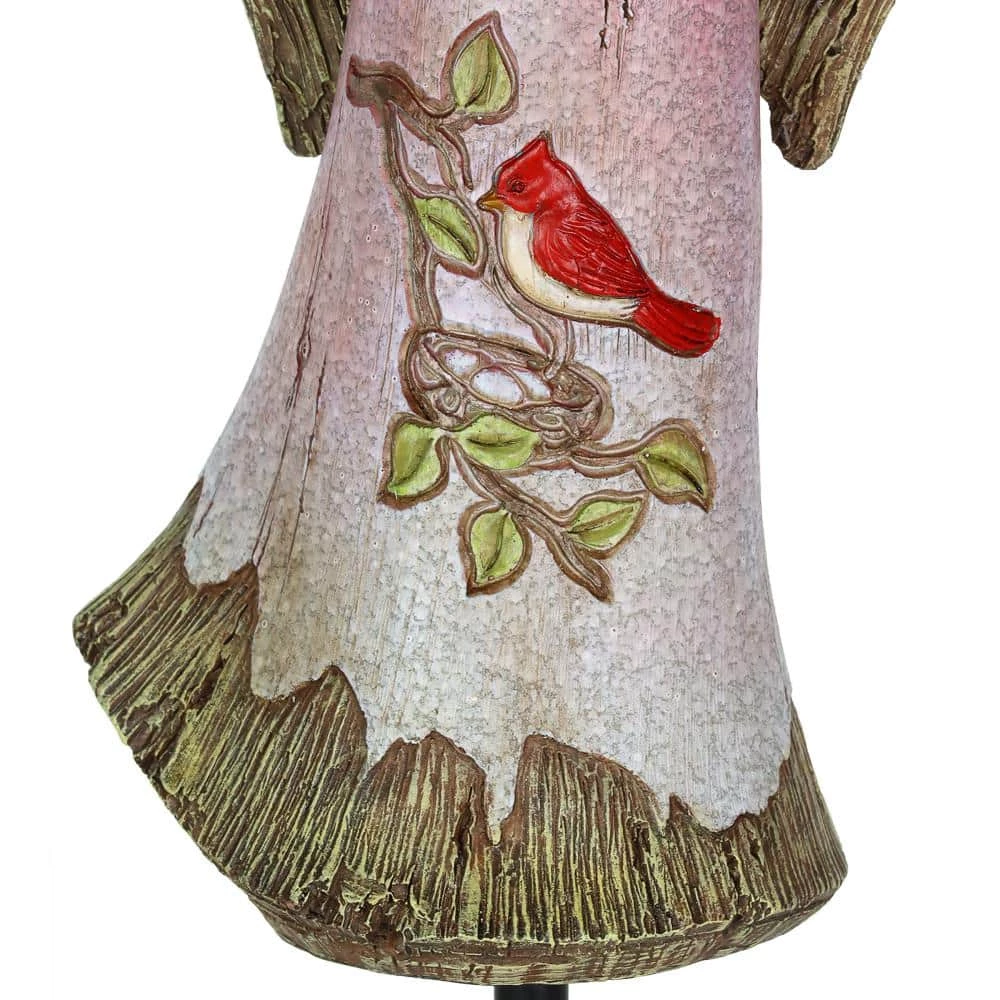 Exhart Solar Hand Painted Angel with Heart and Cardinal 1.53 ft. Multi-Color Resin Garden Stake 8 Exhart Solar Hand Painted Angel with Heart and Cardinal 1.53 ft. Multi-Color Resin Garden Stake - Image 6
