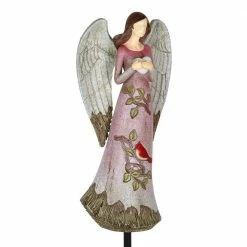Exhart Solar Hand Painted Angel with Heart and Cardinal 1.53 ft. Multi-Color Resin Garden Stake 17 Exhart Solar Hand Painted Angel with Heart and Cardinal 1.53 ft. Multi-Color Resin Garden Stake -Cheap Good Directions Store exhart decorative garden stakes 74181 rs fa 1000