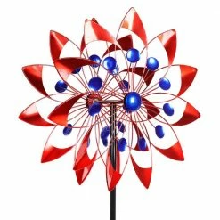 Exhart Double Windmill Kinetic Spinner 5.77 ft. Patriotic USA Metal Garden Stake 13 Exhart Double Windmill Kinetic Spinner 5.77 ft. Patriotic USA Metal Garden Stake -Cheap Good Directions Store exhart decorative garden stakes 74260 rs 44 1000