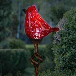 Exhart Solar Red Cardinal with Finial 2.58 ft. Red Metal Garden Stake 11 Exhart Solar Red Cardinal with Finial 2.58 ft. Red Metal Garden Stake -Cheap Good Directions Store exhart decorative garden stakes 74335 rs 31 1000