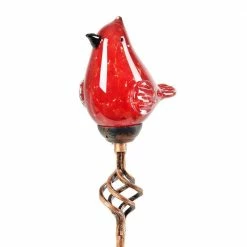 Exhart Solar Red Cardinal with Finial 2.58 ft. Red Metal Garden Stake 9 Exhart Solar Red Cardinal with Finial 2.58 ft. Red Metal Garden Stake -Cheap Good Directions Store exhart decorative garden stakes 74335 rs 4f 1000