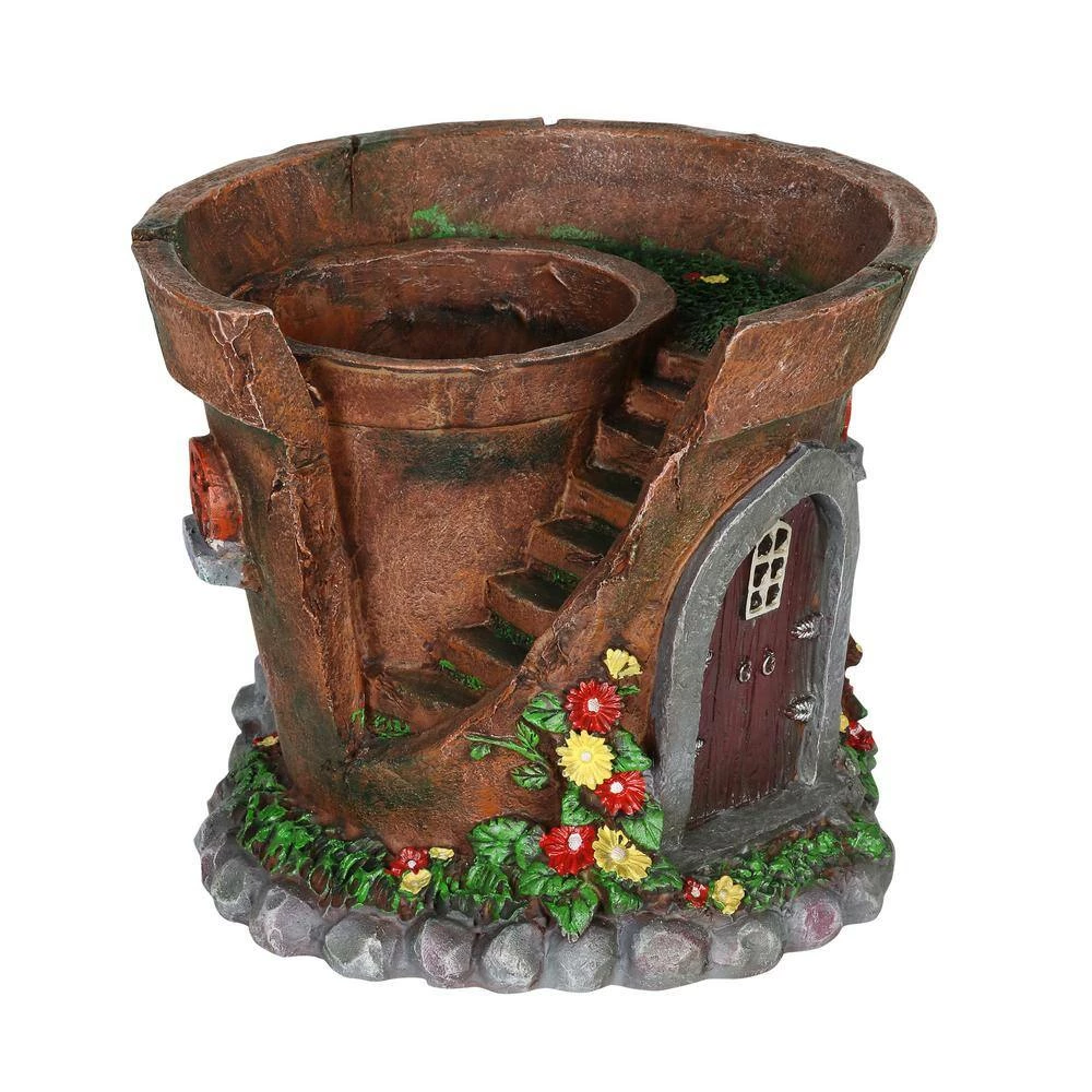 Exhart Solar Fairy House Flower Pot Statue 11 Exhart Solar Fairy House Flower Pot Statue - Image 9