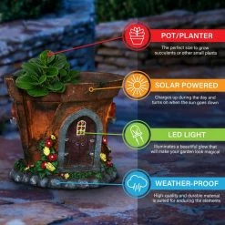 Exhart Solar Fairy House Flower Pot Statue 20 Exhart Solar Fairy House Flower Pot Statue -Cheap Good Directions Store exhart garden statues 12060 rs 4f 1000