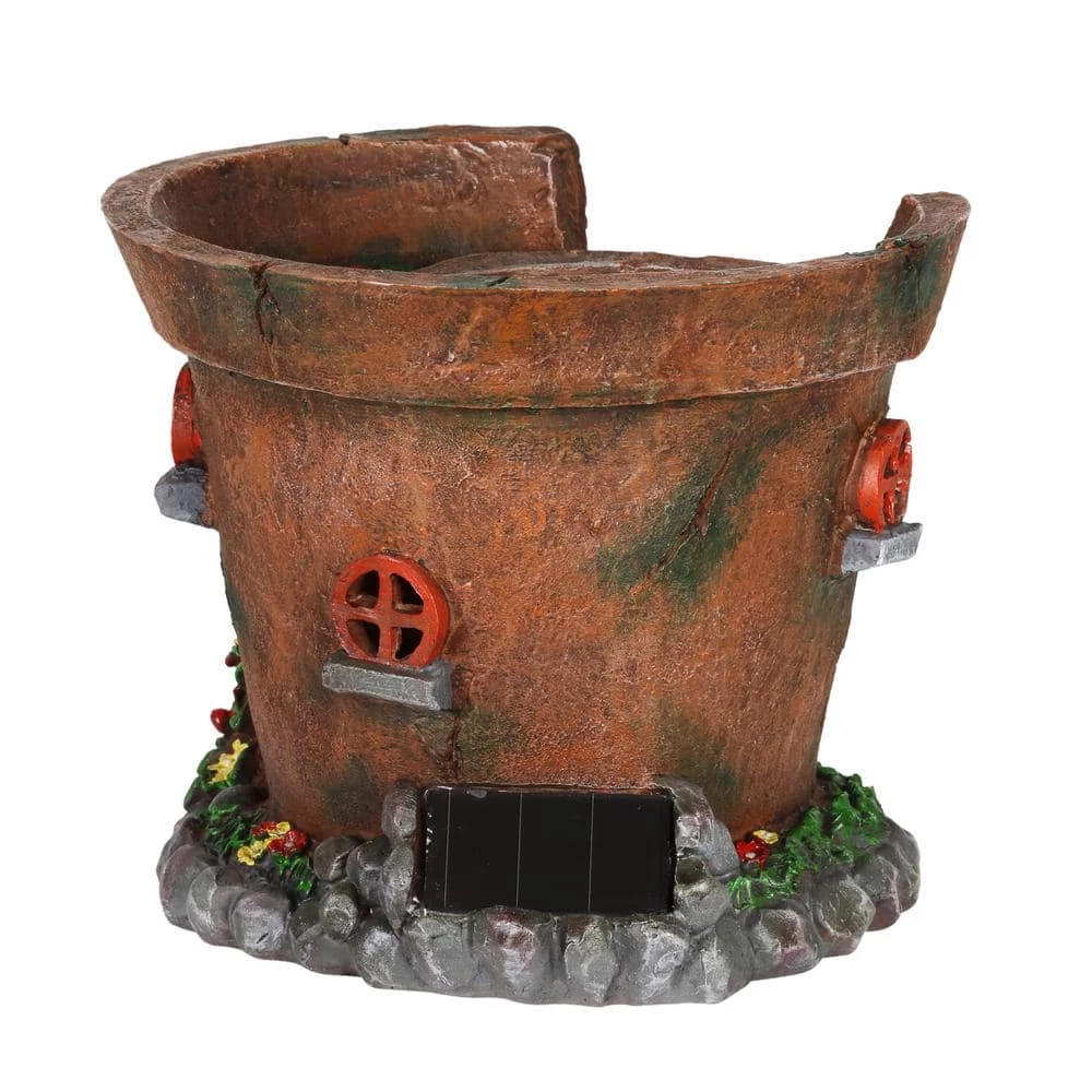 Exhart Solar Fairy House Flower Pot Statue 7 Exhart Solar Fairy House Flower Pot Statue - Image 5