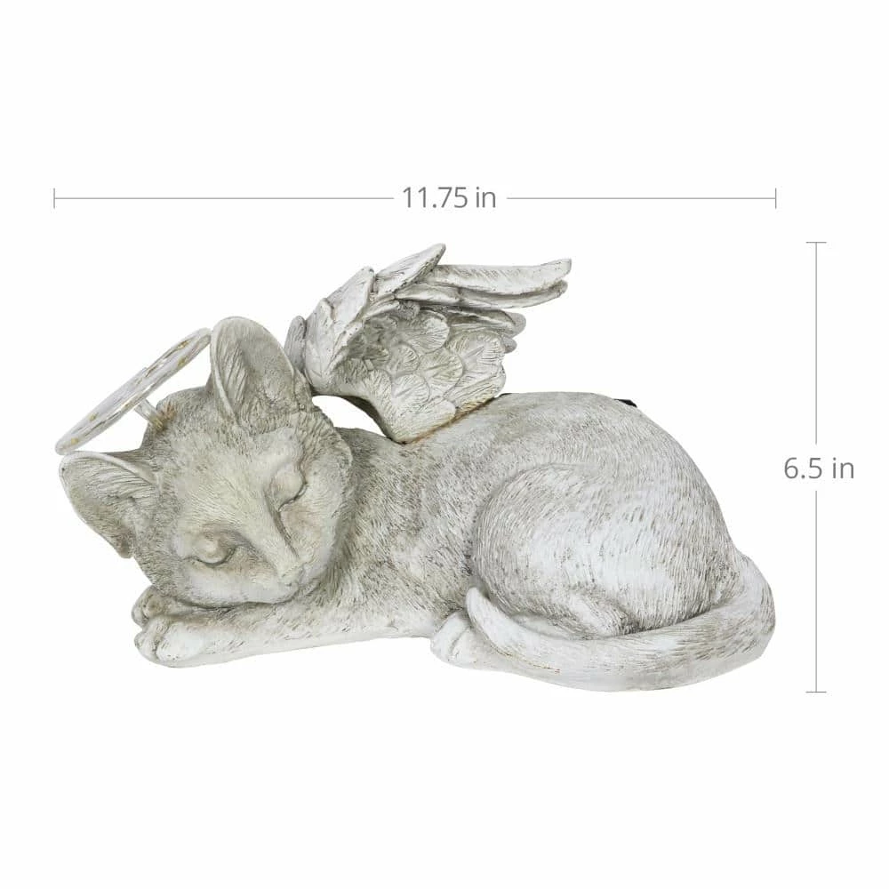 Exhart Solar Sleeping Cat Angel Statue 9 Exhart Solar Sleeping Cat Angel Statue - Image 7