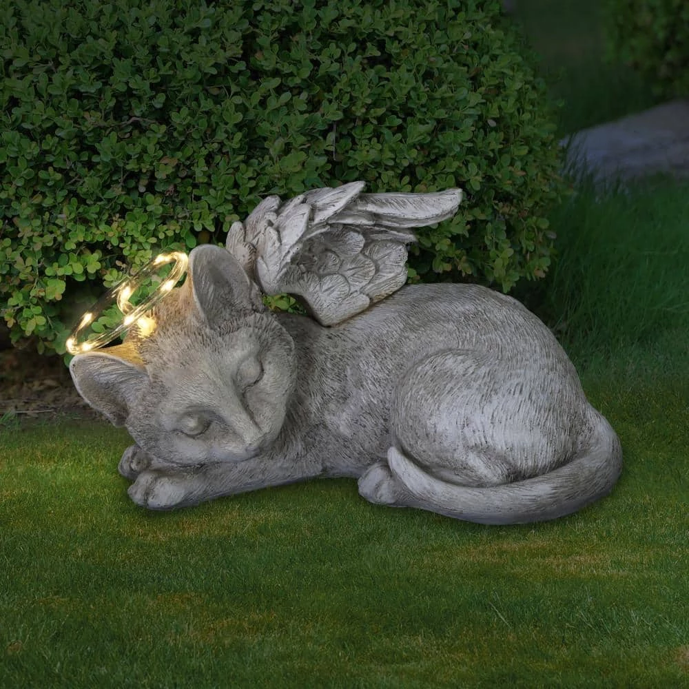 Exhart Solar Sleeping Cat Angel Statue 13 Exhart Solar Sleeping Cat Angel Statue - Image 11