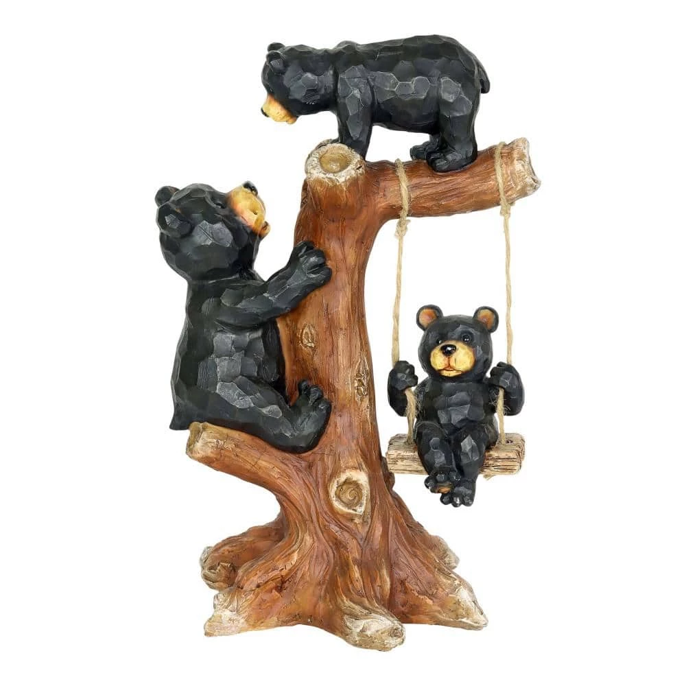 Exhart Bear Family 14 in. Tree Swing Garden Statue 3 Exhart Bear Family 14 in. Tree Swing Garden Statue