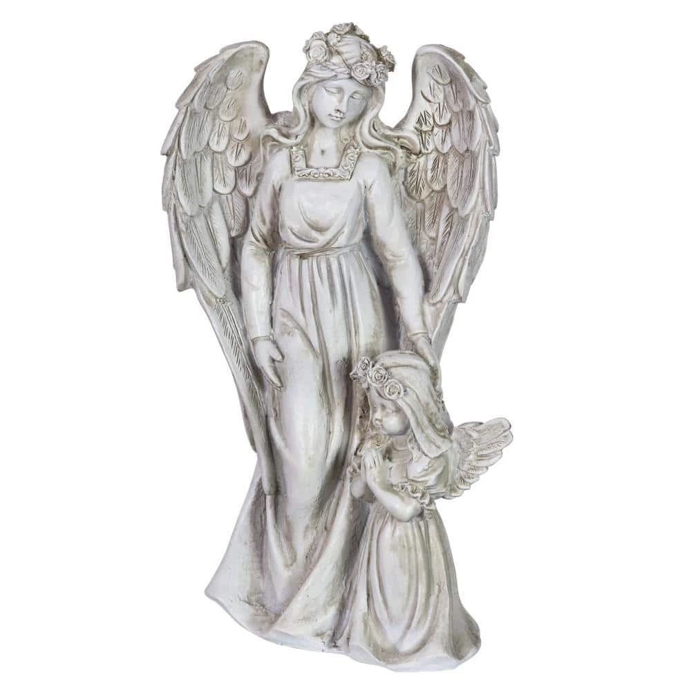 Exhart Solar Halo Angel with Girl Garden Statue 11 Exhart Solar Halo Angel with Girl Garden Statue - Image 9