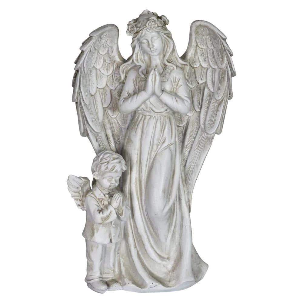 Exhart LED Halo Angel with Boy with Timer Garden Statue 11 Exhart LED Halo Angel with Boy with Timer Garden Statue - Image 9
