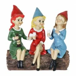 Exhart Solar Good Time Gals Wine Gnome Garden Statue