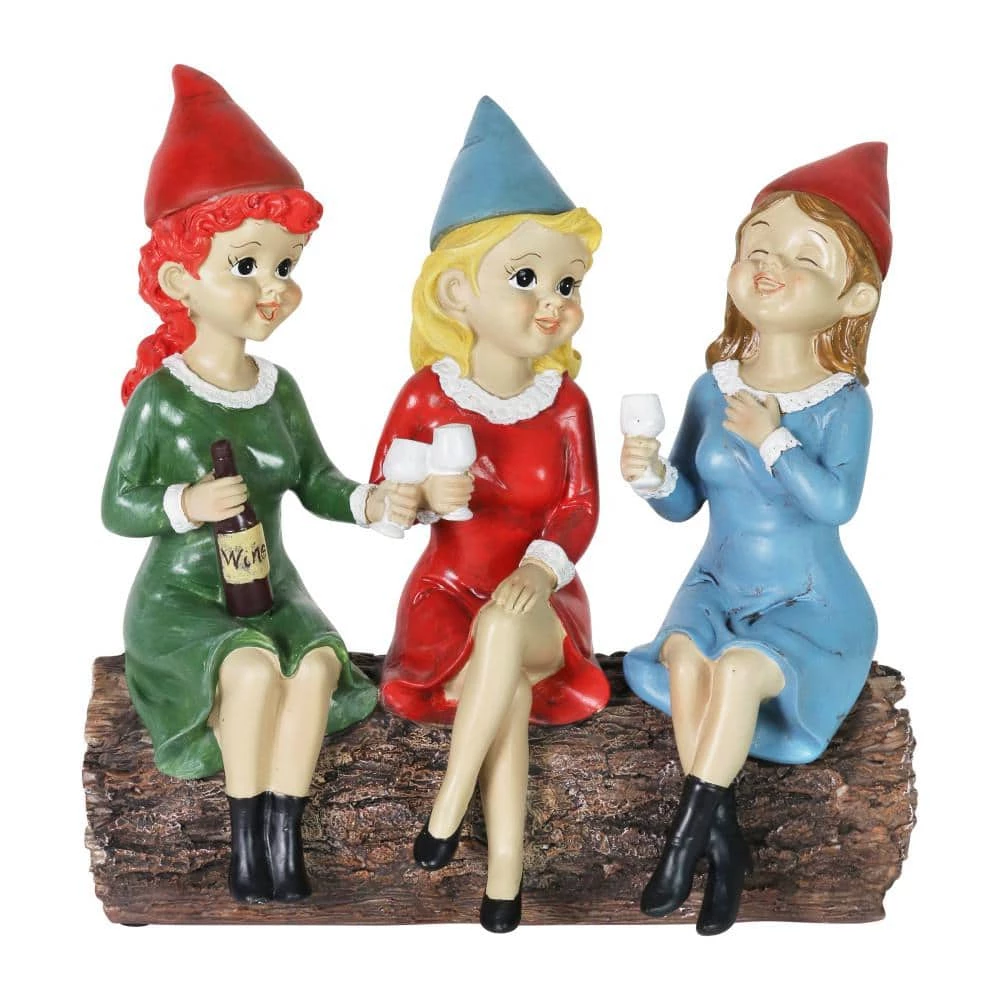 Exhart Solar Good Time Gals Wine Gnome Garden Statue 3 Exhart Solar Good Time Gals Wine Gnome Garden Statue