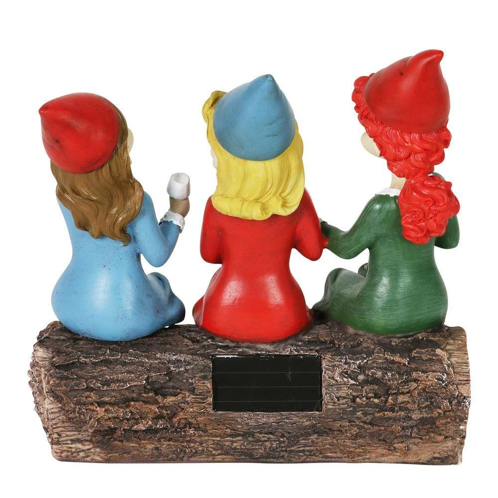 Exhart Solar Good Time Gals Wine Gnome Garden Statue 5 Exhart Solar Good Time Gals Wine Gnome Garden Statue - Image 3