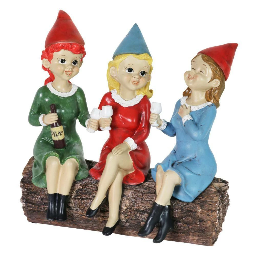 Exhart Solar Good Time Gals Wine Gnome Garden Statue 10 Exhart Solar Good Time Gals Wine Gnome Garden Statue - Image 8