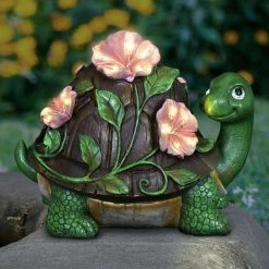 Exhart Solar Turtle with Pink Flowers Garden Statue 25 Exhart Solar Turtle with Pink Flowers Garden Statue -Cheap Good Directions Store exhart garden statues 18534 rs 31 1000