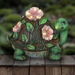 Exhart Solar Turtle with Pink Flowers Garden Statue 24 Exhart Solar Turtle with Pink Flowers Garden Statue -Cheap Good Directions Store exhart garden statues 18534 rs 76 1000