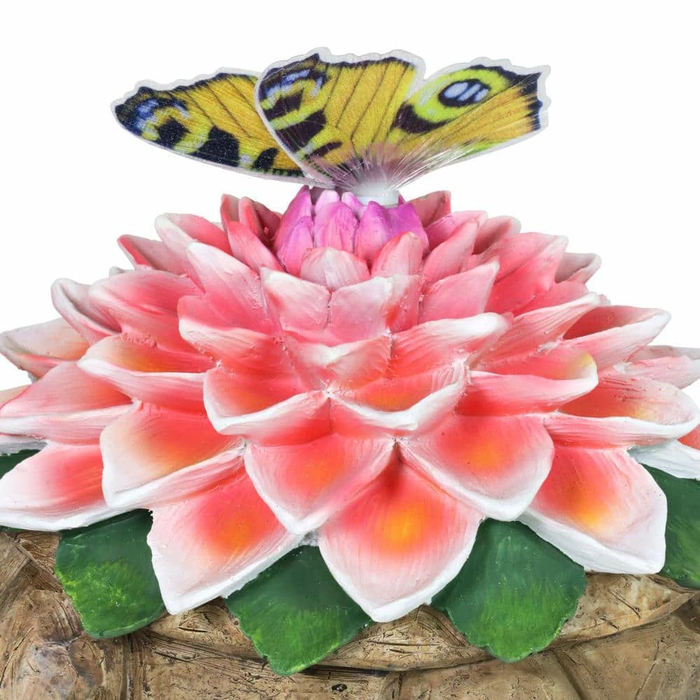 Exhart Solar Turtle with Color Changing Butterfly Garden Statue 8 Exhart Solar Turtle with Color Changing Butterfly Garden Statue - Image 6