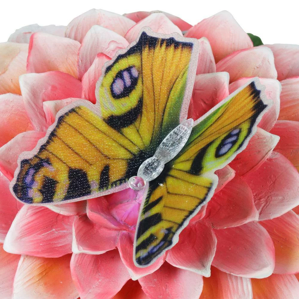 Exhart Solar Turtle with Color Changing Butterfly Garden Statue 5 Exhart Solar Turtle with Color Changing Butterfly Garden Statue - Image 3