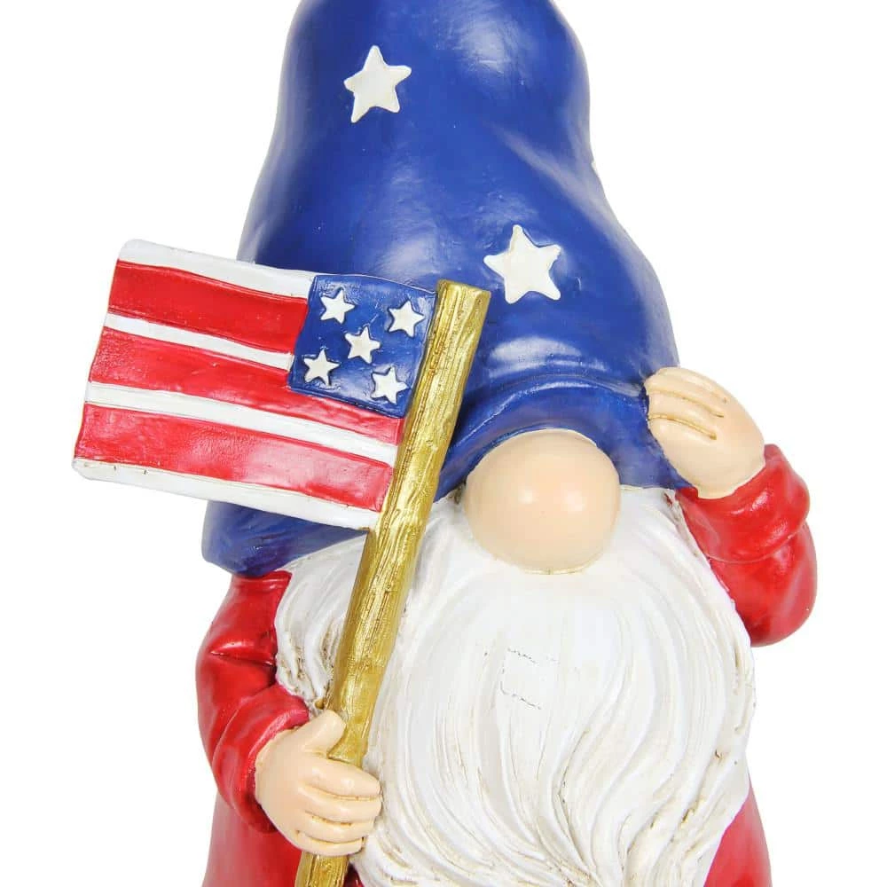 Exhart Hand Painted Uncle Sam and USA Flag, 6 in. x 10 in. Gnome Garden Statue 2-Pack 6 Exhart Hand Painted Uncle Sam and USA Flag, 6 in. x 10 in. Gnome Garden Statue 2-Pack - Image 4