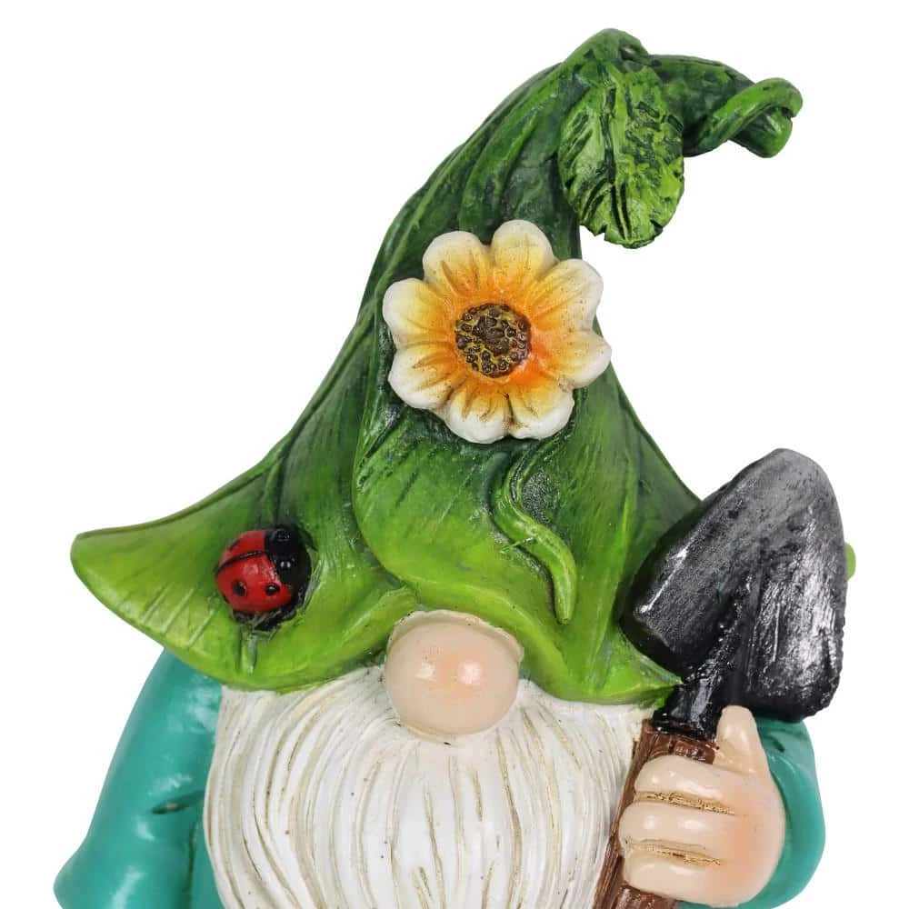 Exhart Hand Painted Leaf Hat Pot Perchers, 3.5 in. x 4.5 Gnome Garden Statue (3-Pack) 8 Exhart Hand Painted Leaf Hat Pot Perchers, 3.5 in. x 4.5 Gnome Garden Statue (3-Pack) - Image 6
