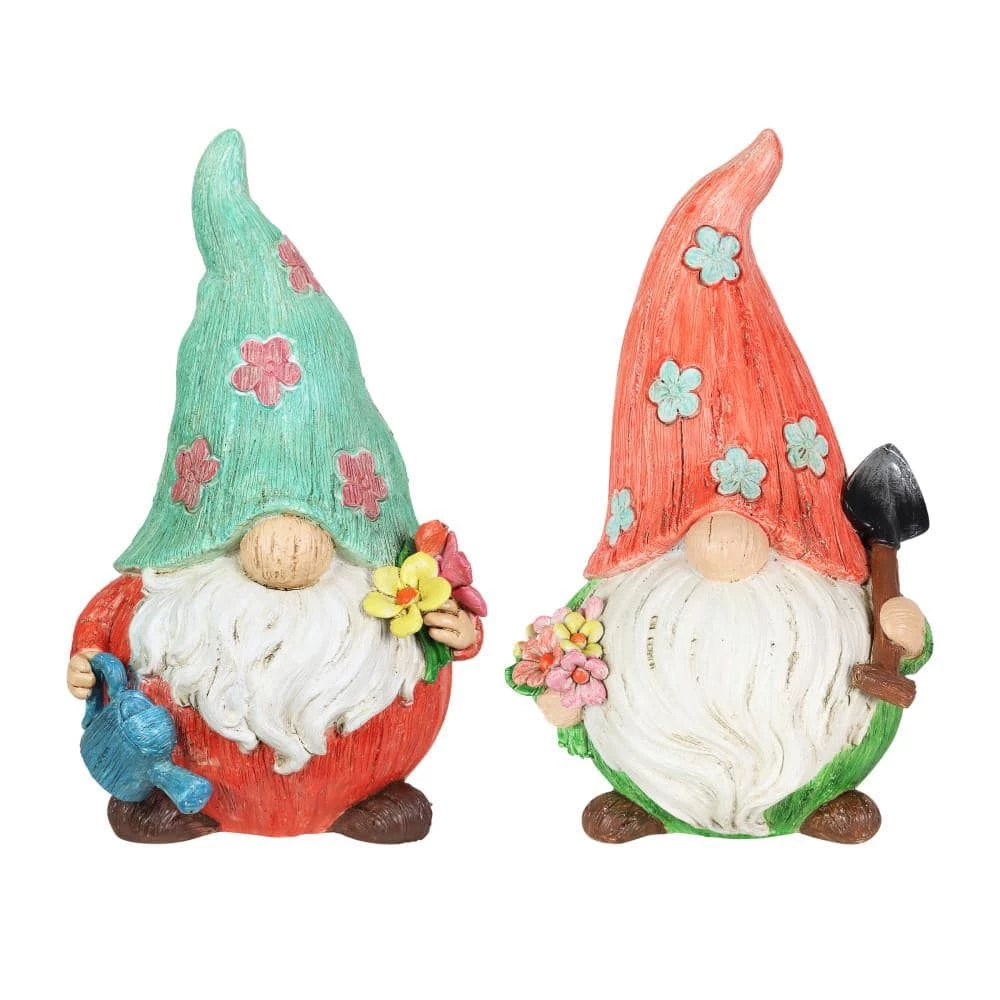Exhart Pastel Daisy Hat, 5.5 in. x 8.5 in. Gnome Garden Statue 2-Pack 3 Exhart Pastel Daisy Hat, 5.5 in. x 8.5 in. Gnome Garden Statue 2-Pack